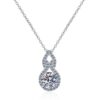 AZ140-X Platinum PT950 18K White Gold 0.5ct Moissanite Necklace Pendants for Women Jewelry AAA Moissanite Quality