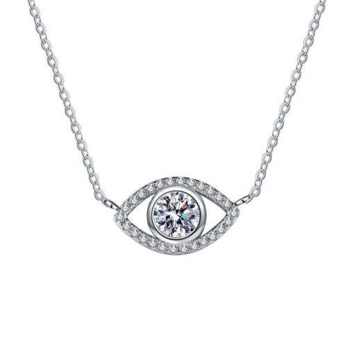 AZ408-X Classic S925 Sterling Silver Simple Square Moissanite Diamond Necklace 1-2CT D-Color Wedding Daily fine Jewelry for Women
