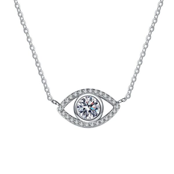 AZ408-X Classic S925 Sterling Silver Simple Square Moissanite Diamond Necklace 1-2CT D-Color Wedding Daily fine Jewelry for Women