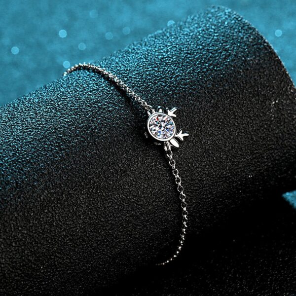 AZ111-S 3.5ct GBA Certified S925 Pure Silver Plated PT950 Gold Heart-to-Heart Moissanite Bracelet Noble Luxury Jewelry for Women Gift