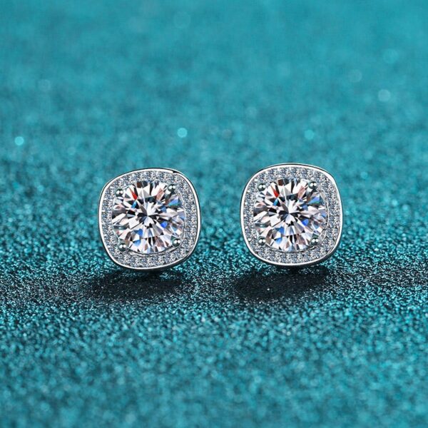 AZ266-E 925 Sterling Silver Moissanite Stud Earrings 1-2 ct D VVS1 Lab Diamond with GRA Fine Jewelry Earring For Women