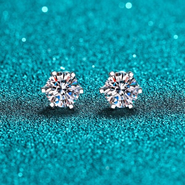 AZ471-X Sterling Silver 0.5-1 Carat *2 Moissanite Screw 6-Claw Earring Fashion Casual High-End Design Sense Niche Lady Girlfriend