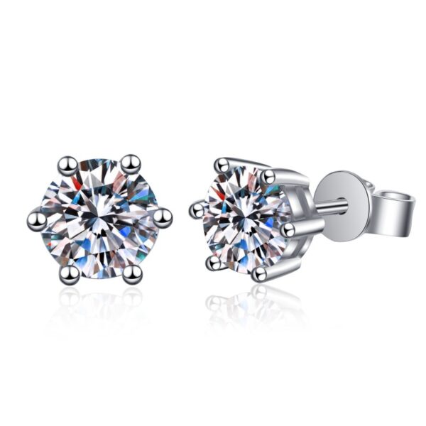 AZ177-E 1CT 100% Real Moissanite Studs Earrings Pass Diamond tester 925 Silver Platinum Plated Zircon Bride Wedding Gemstone Earrings