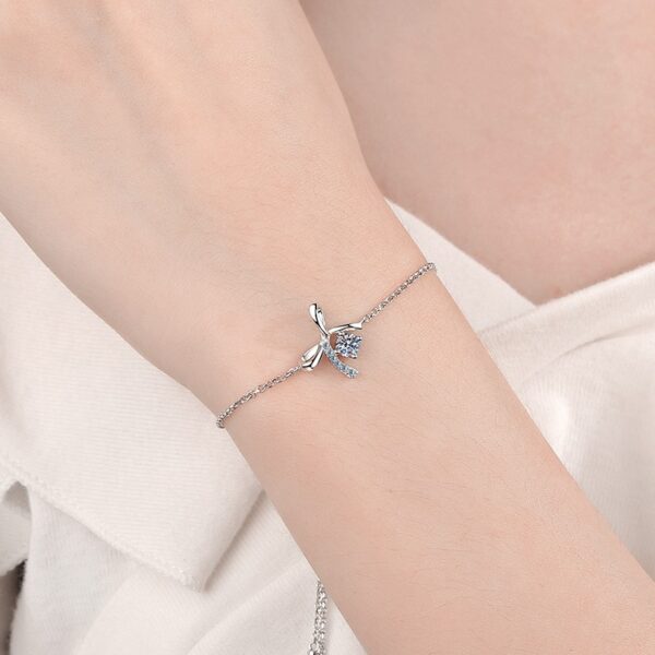 AZ209-S 1 Carat Real Moissanite Bracelet Star Moon Brilliant Charm Bangle 925 Solid Silver Hand Chain Jewelry Pass Diamond Tester