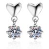 AZ137-E Silver 925 D Color Moissanite Jewel Earrings Female Heart Shaped Earrings As A Gift For Girlfriend And Wife