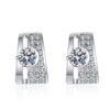 AZ462-E PT950 platinum rectangular earrings set with Moisson studs simple source direct supply