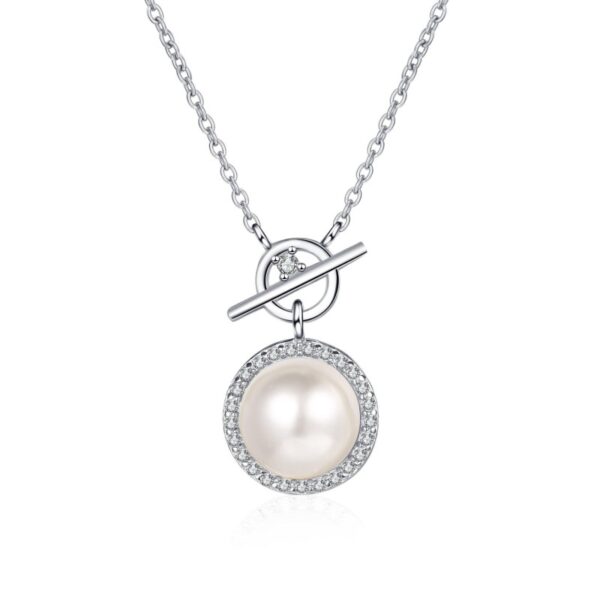 AZ474-X S925 Pure Silver Pearl Necklace Pendant Collarbone Chain Accessory