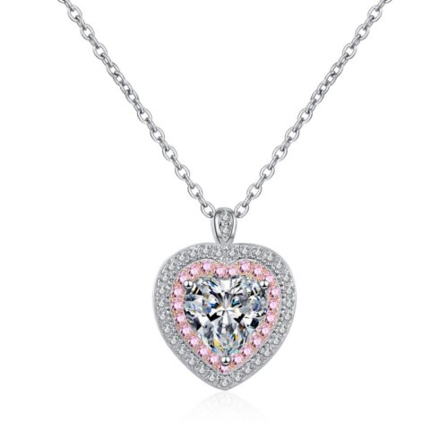 AZ808-X Fashion Trend Luxury Classic Moissanite Diamond-set Fine Heart Necklace Women 925 Silver Party Charms Jewelry Gift