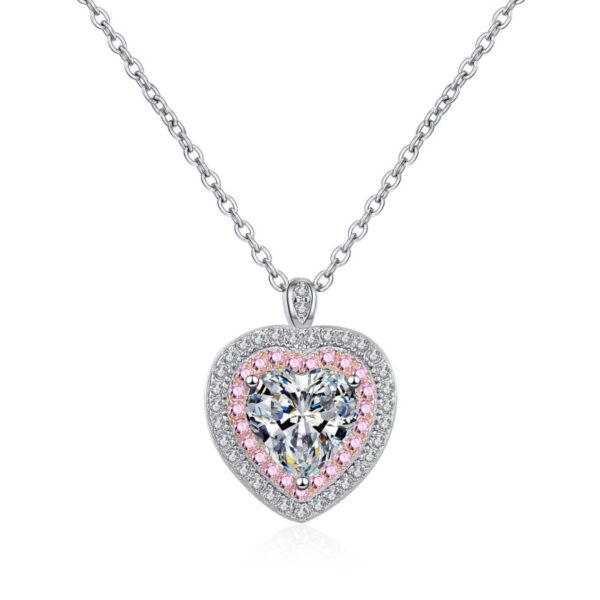 AZ808-X Fashion Trend Luxury Classic Moissanite Diamond-set Fine Heart Necklace Women 925 Silver Party Charms Jewelry Gift