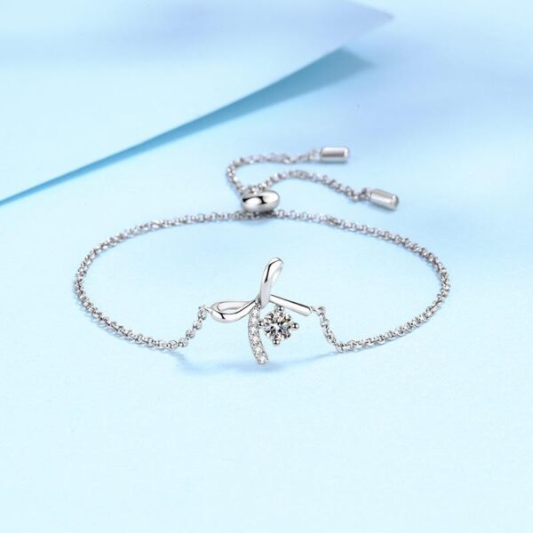 AZ209-S 1 Carat Real Moissanite Bracelet Star Moon Brilliant Charm Bangle 925 Solid Silver Hand Chain Jewelry Pass Diamond Tester