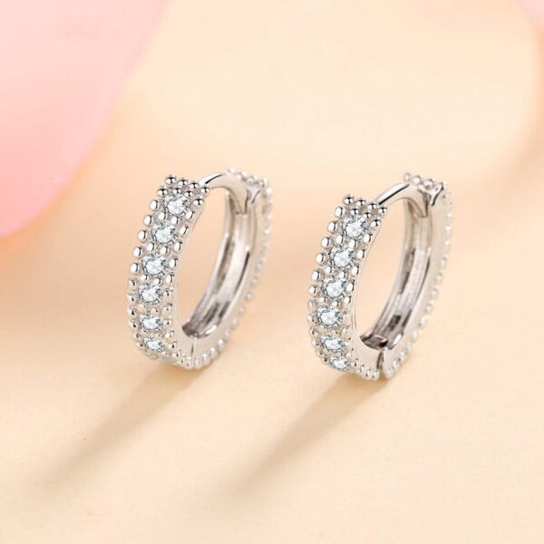 AZ309-E S925 silver earrings for women D color moissanite earrings simulated diamond ear hooks small fresh ear jewelry
