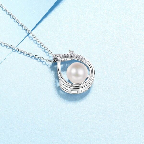 AZ846-X S925 Sterling Silver Moissanite 9mm Pearl Necklace Fashion Commuter Collar Chain Fo Women