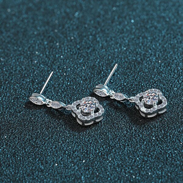 AZ095-E S925 Sterling Silver 0.6ct D Moissanite Diamond Pendant Earrings Women's Anniversary Jewelry