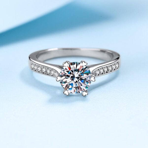 AZ244-J Luxury 18K White Gold Ring for Women Alien Princess Square 1 Carat Four-prong Moissanite Rings Platinum Pt950 Fine Jewelry