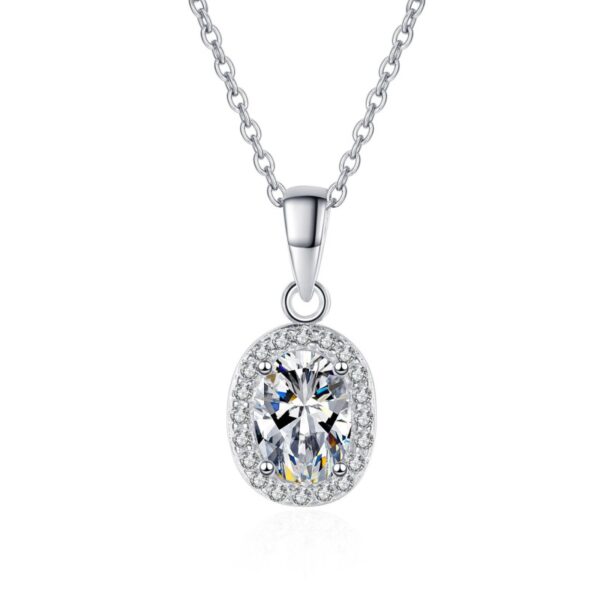 AZ649-X 18K White Gold Platinum PT950 1ct Moissanite Pendant for Women Necklace Semi-Customizable Design Jewelry