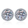 AZ298-E D Color Moissanite Earring S925 Sterling Sliver Plated with 18k White Gold Earring for Women Sparkling Fine Jewelry