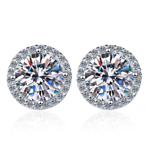 AZ298-E D Color Moissanite Earring S925 Sterling Sliver Plated with 18k White Gold Earring for Women Sparkling Fine Jewelry