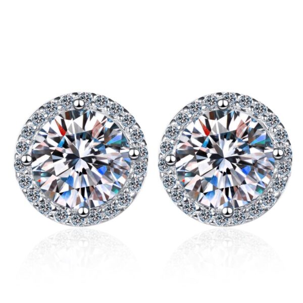 AZ298-E D Color Moissanite Earring S925 Sterling Sliver Plated with 18k White Gold Earring for Women Sparkling Fine Jewelry