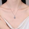 1ct Moissanite Waterdrop Necklace in Sterling Silver