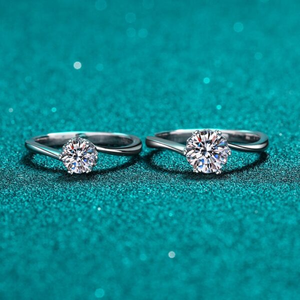 AZ136-J 925 Sterling Silver Rings For Women Original Crown Heart Wishbone Engagement Wedding Rose Gold Crystal Ring Luxury Jewelry R3599