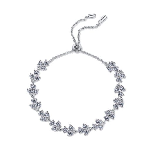 AZ629-S Fashion Fine Luxury Classic 1ct Moissanite Letter I LOVE YOU Heart Bracelets For Women s925 Silver Wedding Jewelry