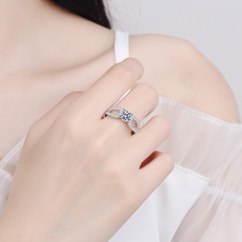 1ct Lab-Grown Diamond Mermaid Ring in Sterling Silver