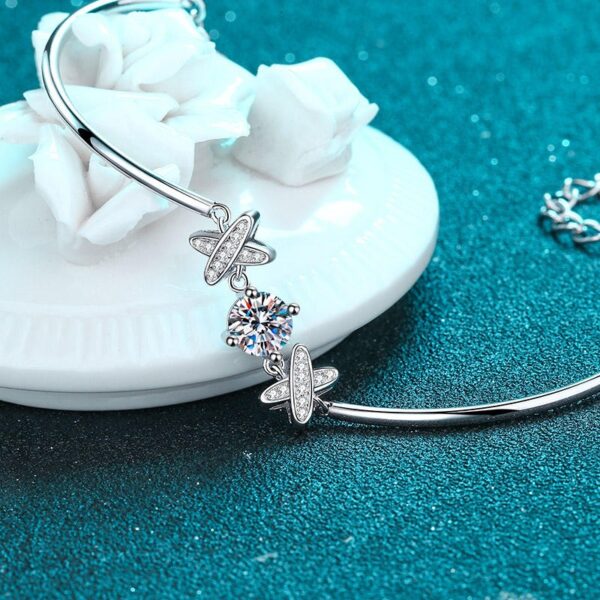 AZ376-S Women Bracelet S925 Sterling Silver Row Diamond Bracelet 9 Stones D Color Moissanous Hand Chain Wedding Party Jewelry