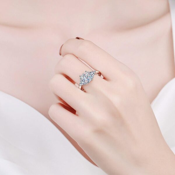 AZ538-J 925 Sterling Silver Classic Luxury 3 Carat Simulated Diamond Rings For Women Wedding Engagement Statement Fine Jewelry