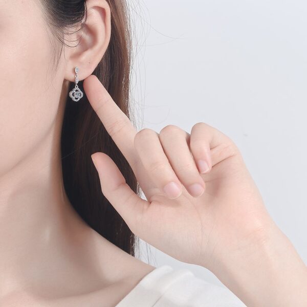 AZ095-E S925 Sterling Silver 0.6ct D Moissanite Diamond Pendant Earrings Women's Anniversary Jewelry