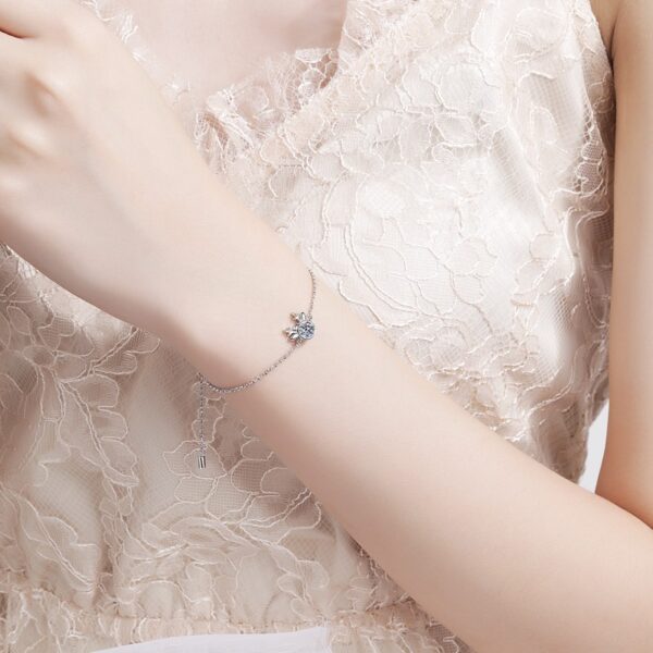 AZ111-S 3.5ct GBA Certified S925 Pure Silver Plated PT950 Gold Heart-to-Heart Moissanite Bracelet Noble Luxury Jewelry for Women Gift