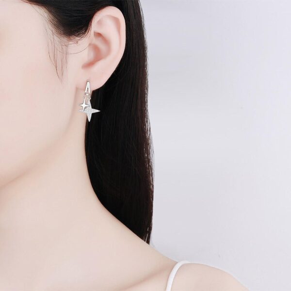 AZ426-E PT950 Platinum Drop Earrings Fine Jewelry Stars Style for Girl Total 0.44ct Moissanite Diamond GRA Certified for Women Ins