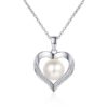 AZ767-X S925 Sterling Silver Natural 9mm Pearl Necklace Set with Moissanite Collar Chain Women
