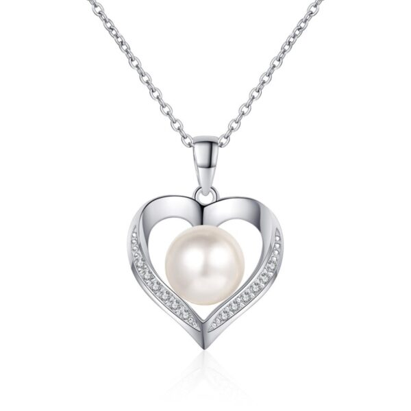 AZ767-X S925 Sterling Silver Natural 9mm Pearl Necklace Set with Moissanite Collar Chain Women