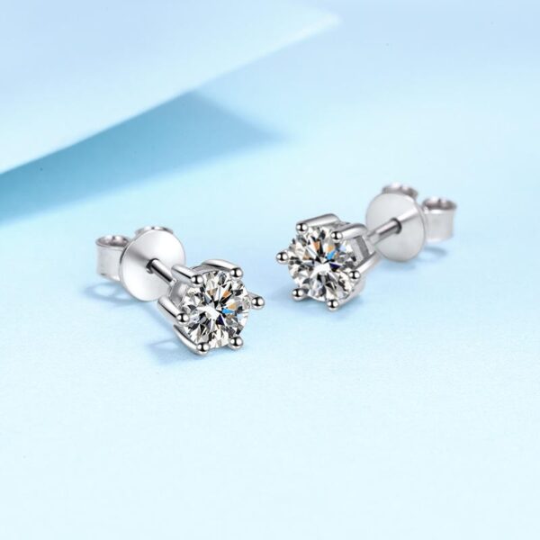 AZ177-E 1CT 100% Real Moissanite Studs Earrings Pass Diamond tester 925 Silver Platinum Plated Zircon Bride Wedding Gemstone Earrings