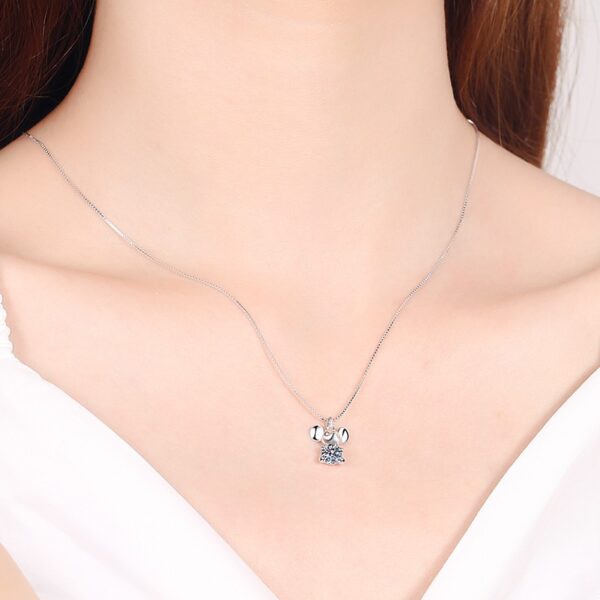 AZ032-X Fashion luxury 0.5 CT Classic Moissanite Angle Wing Sunflower Necklace Women s925 Sterling Silver Party Jewelry
