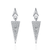 AZ429-E 0.19 ct Moissanite S925 Silver Stud Earrings for Women Plated Pt950 Triangular Full Inlay Lover Gift Ear Studs Jewelry Wholesale