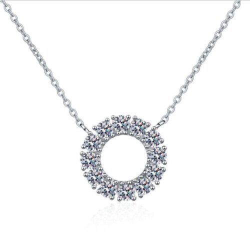 AZ427-X D VVS1 Moissanite Pandent Necklace for Women Sparkling Wedding Jewelry with GRA 925 Sterling Sliver Plated 18k Necklace