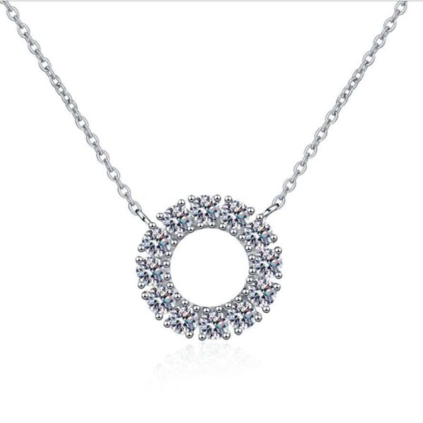 AZ427-X D VVS1 Moissanite Pandent Necklace for Women Sparkling Wedding Jewelry with GRA 925 Sterling Sliver Plated 18k Necklace