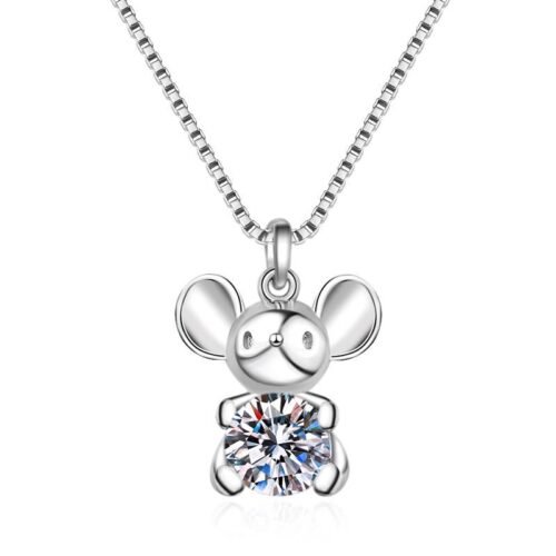 AZ032-X Fashion luxury 0.5 CT Classic Moissanite Angle Wing Sunflower Necklace Women s925 Sterling Silver Party Jewelry