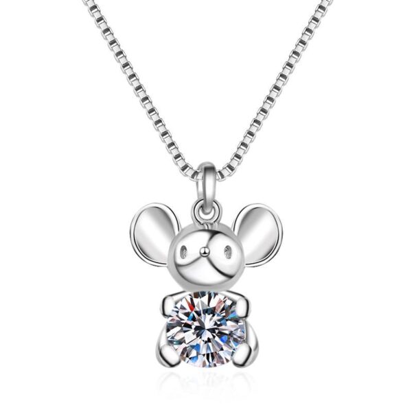 AZ032-X Fashion luxury 0.5 CT Classic Moissanite Angle Wing Sunflower Necklace Women s925 Sterling Silver Party Jewelry