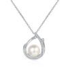 AZ846-X S925 Sterling Silver Moissanite 9mm Pearl Necklace Fashion Commuter Collar Chain Fo Women