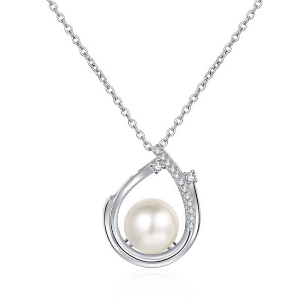 AZ846-X S925 Sterling Silver Moissanite 9mm Pearl Necklace Fashion Commuter Collar Chain Fo Women
