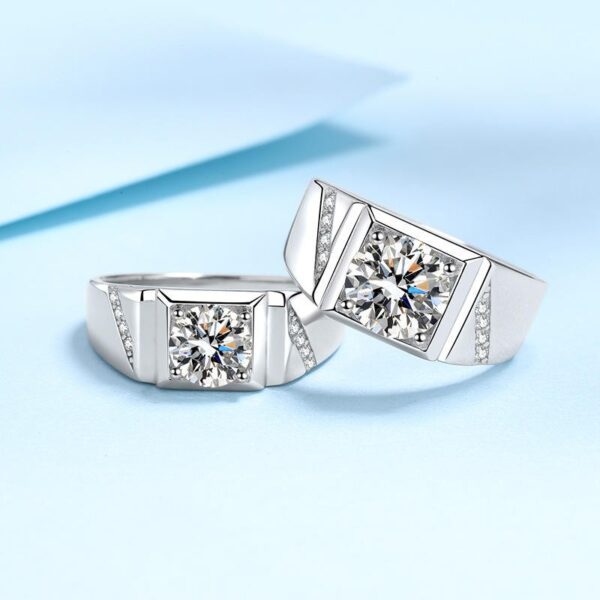 AZ405-J 1ct 2ct Simulated Diamond Women's Ring Six Claws White Gold Open Mouth Direct Manufacturer Offering Birthday Gift