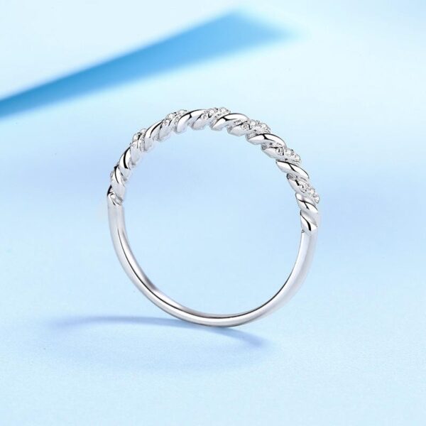 AZ458-J Moissanite S925 Silver Ring for Women Plated Pt950 Princess Diamond Cut Wedding Band Valentine's Day Gift Wholesale