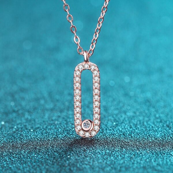 AZ436-X Platinum PT950 18K White Gold 0.4ct Moissanite Necklace Pendants for Women Jewelry Lightweight Comfort Fit