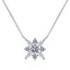 AZ866-X Fashion Trendy Luxury Classic Moissanite Diamond-set Eye Snow Flower Necklace Women s925 Silver Party Jewelry Gift
