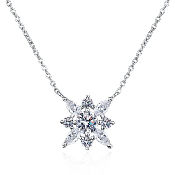 AZ866-X Fashion Trendy Luxury Classic Moissanite Diamond-set Eye Snow Flower Necklace Women s925 Silver Party Jewelry Gift