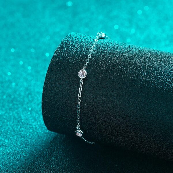 AZ717-S 3.5ct GBA Certified S925 Pure Silver Plated PT950 Gold Cluster Setting Moissanite Bracelet Luxury Premium Women Free Gift Box