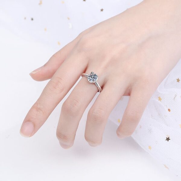 AZ156-J Fine Jewelry PT950 Platinum Rings for Women Engagement Moissanite Diamond 0.5/1/2Carat Girlfriend Birthday Gift Wedding Band