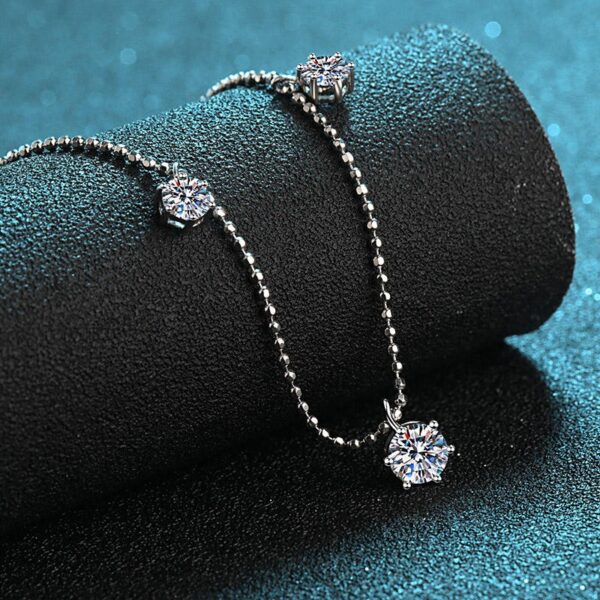 AZ097-X Fashion Trendy Luxury Fine Classic 1ct Moissanite Lovely Bicycle Necklace For Women 925 Silver Party Charm Jewelry